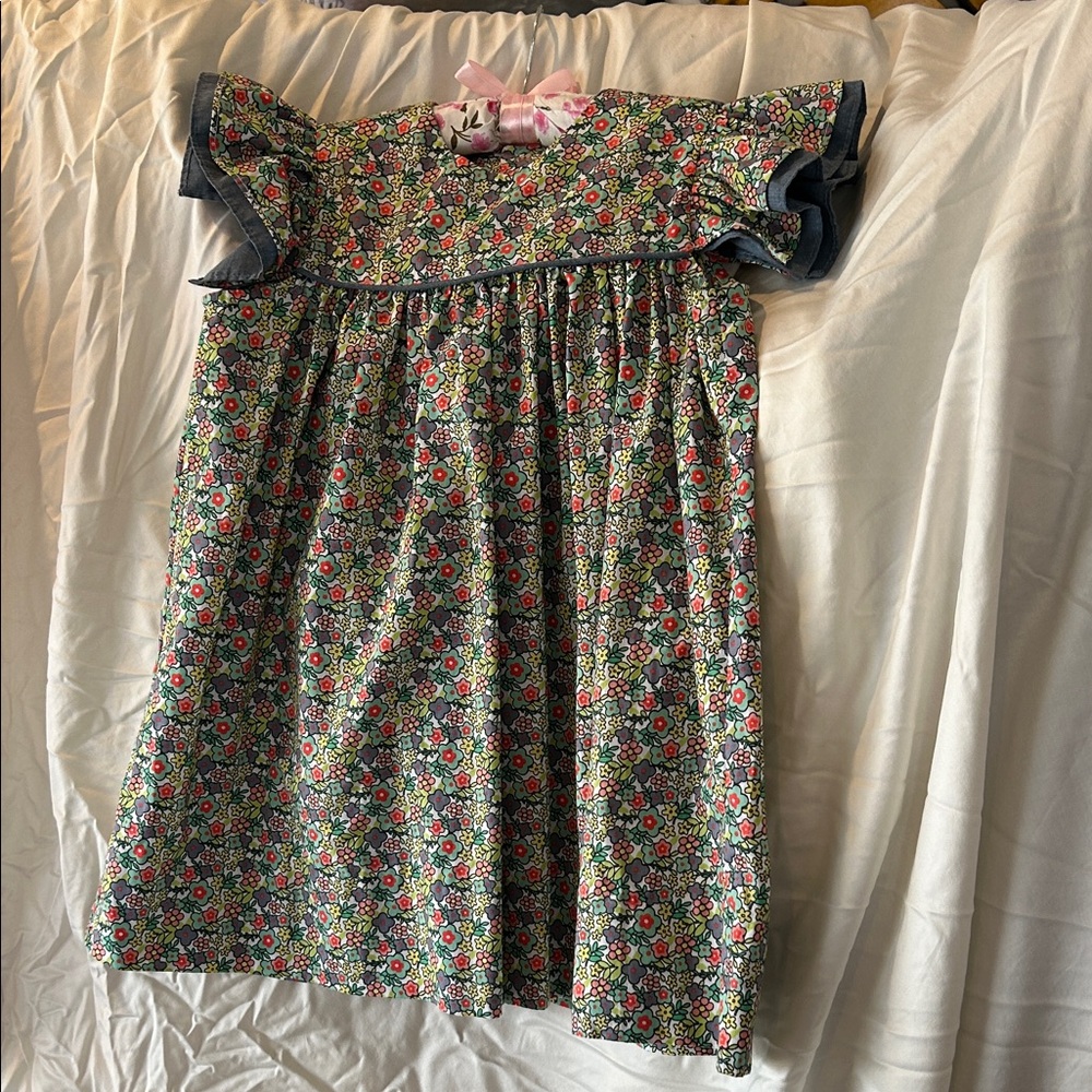 Floral Off-Shoulder Dress with Ruffle Sleeves